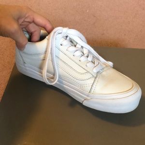 White leather Old Skool Vans